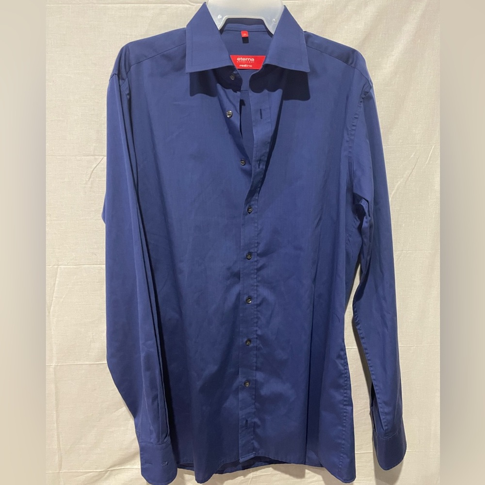 Eterna Redline. Mens blue dress shirt 40/ 15 3/4